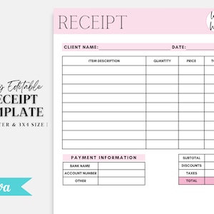 Receipt Template, Small Business Receipt, Custom Order Form, Order Form ...