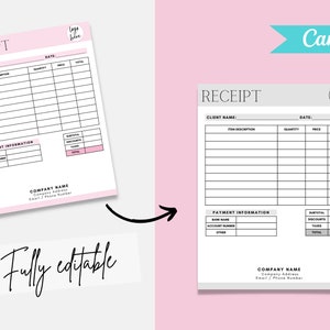 Receipt Template, Small Business Receipt, Custom Order Form, Order Form ...