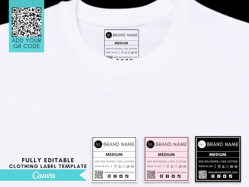 Printable Clothing Labels Clothing Size Labels Custom Etsy