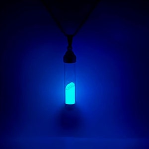 Glow in the Dark Cylinder Necklaces, Long Capsule Necklace, Tube Glowing Necklace