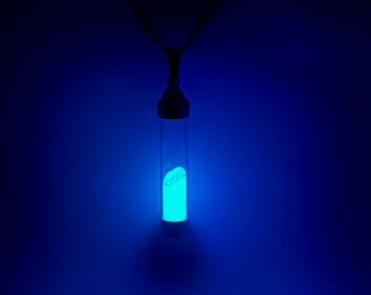 Glow in the Dark Cylinder Necklaces, Long Capsule Necklace, Tube Glowing Necklace