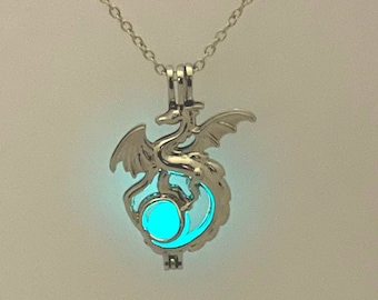 Glow in the Dark Dragon Pendant Necklace: Unique Glowing Jewelry