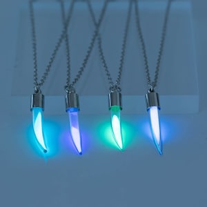 Glow in The Dark Necklace, Glow in the dark material, Glowing Pendant