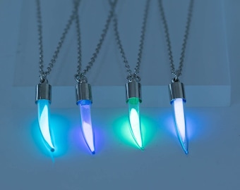 Glow in The Dark Necklace, Glow in the dark material, Glowing Pendant