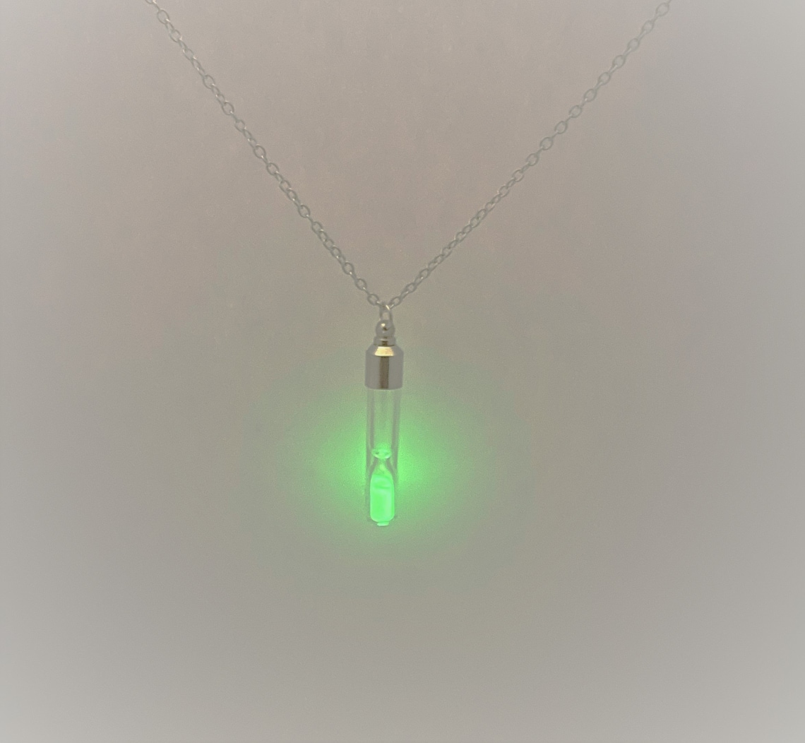 Hourglass Necklace Glow in the Dark Necklace Glow Necklace Etsy
