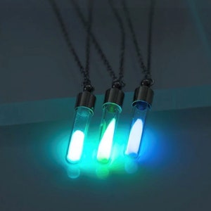 Hourglass Necklace, Glow In The Dark Necklace, Glow Necklace, Glowing Pendant, Glow In The Dark Pendant