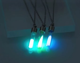Glow In The Dark Hourglass Pendant Necklace: Glowing Jewelry