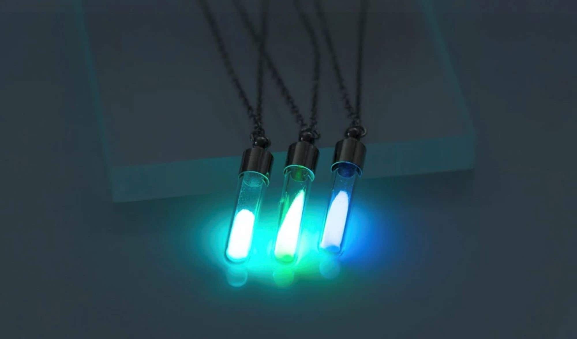 Hourglass Necklace, Glow In The Dark Necklace, Glow Necklace, Glowing Pendant, Glow In The Dark Pendant