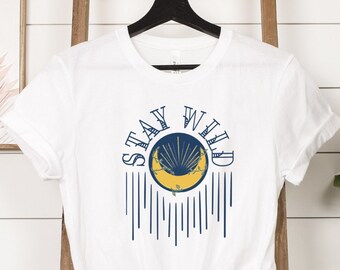 Stay Wild Moon Tee: Celestial Bohemian Short Sleeve Shirt