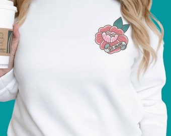Go Away Tattoo Floral Sweatshirt - Introvert Crewneck