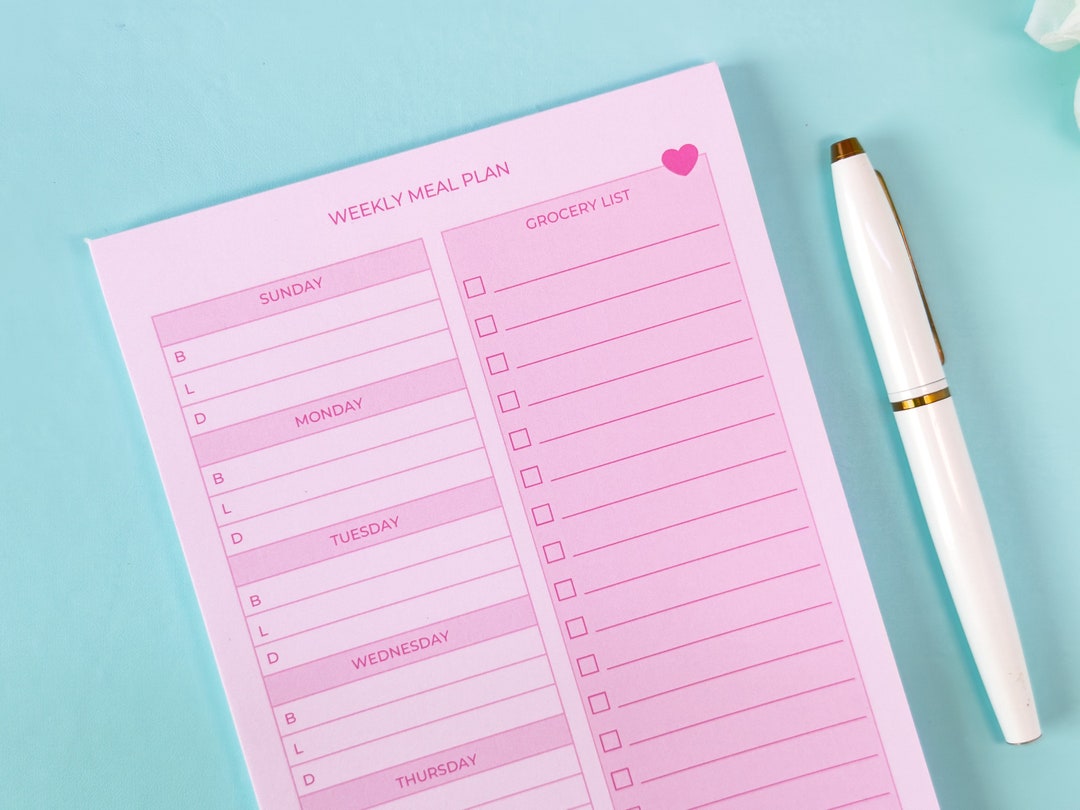 Grocery List Notepad Meal Prep Organizer 2-Pack Shopping