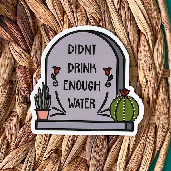 Drink Water Sticker - Funny workout hiking sticker, sarcastic, Hydrate diedrate, Run Sticker, Meme Sticker, Cute stickers, Laptop Sticker