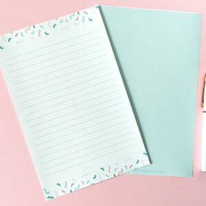 Pink & Teal Letter Writing Set: 8 Stationery Pages, Lined Envelopes
