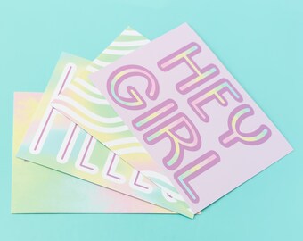 Pastel Tie Dye Postcard Set: Colorful Stationery (Set of 4)