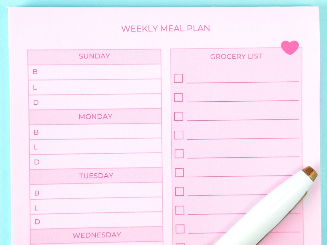 Meal Planning Grocery List for Meal Prep Organization Grocery List With