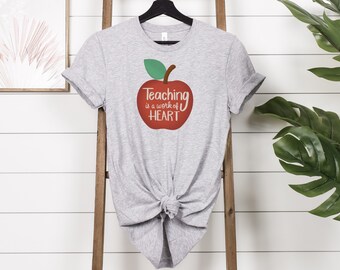 Teaching is a Work of Heart T-shirt, Teacher Gift