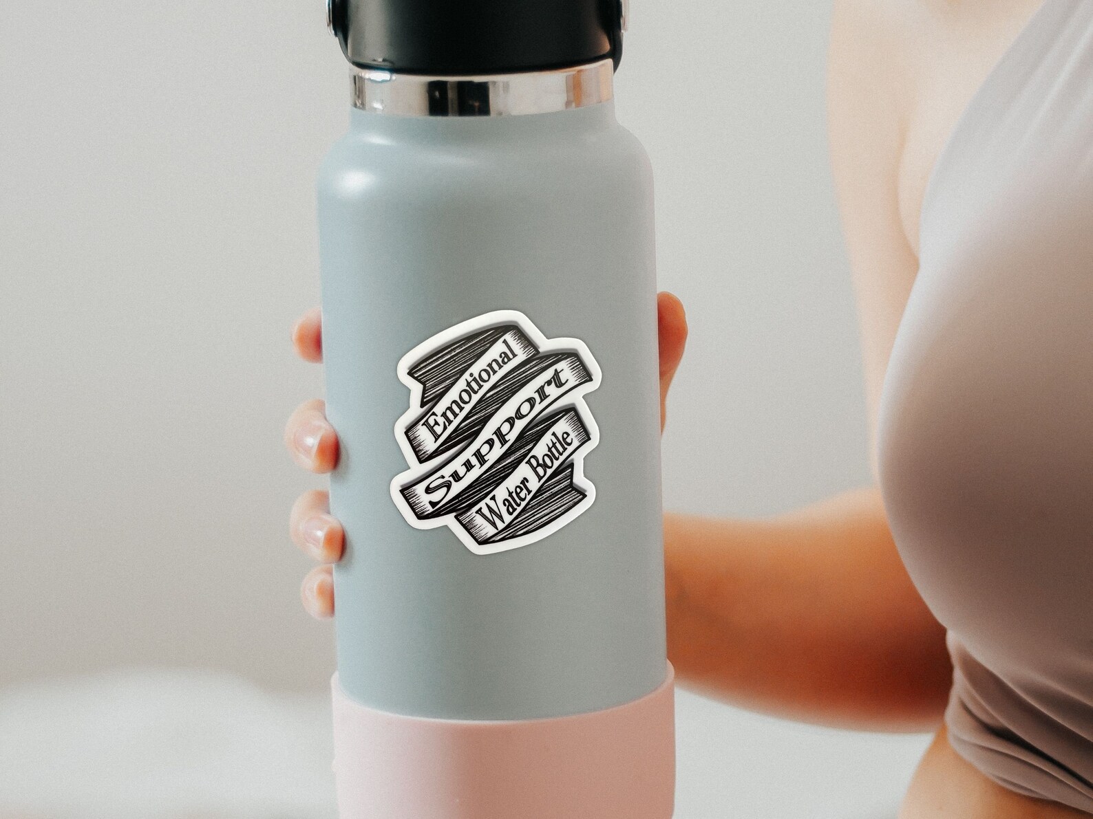 Emotional Support Water Bottle Sticker Etsy