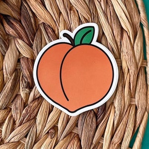 Peach Sticker, Cute Peach Sticker, Just Peachy Sticker, Fruit Big Peach Decal, Peach Laptop, Water Bottle Sticker, Peach Journal Sticker