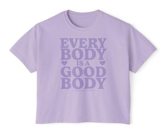 Body Positivity Boxy Crop Tee: Vintage Style Inclusive Apparel