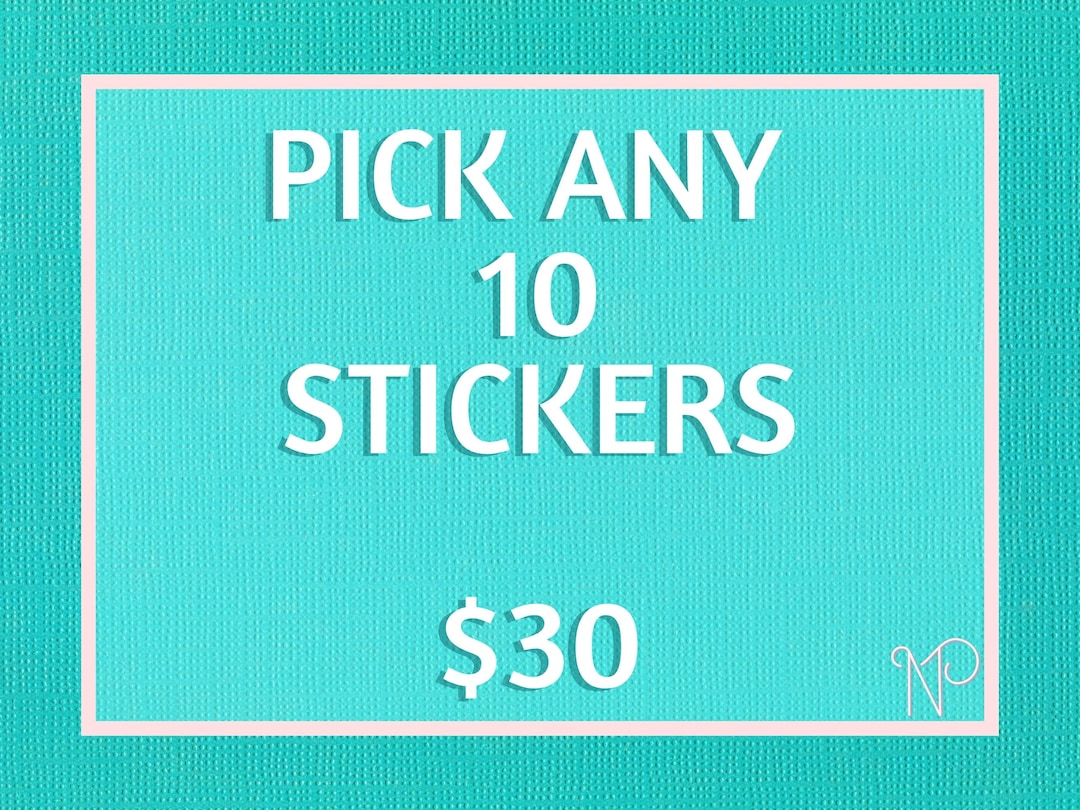 Customizable Sticker Set: Pick Any 10 Vinyl Stickers - Etsy