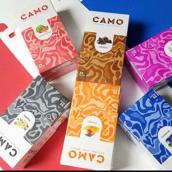 Natural Leaf Wraps - Camo - Chamomile Mate - Various Flavors 25 PACK