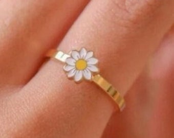 Daisy Fidget Ring | Gold Fidget Ring | Fidget Rings | Spinner Ring | Fidget Jewelry | Anxiety | ADHD | Stress | Free Shipping