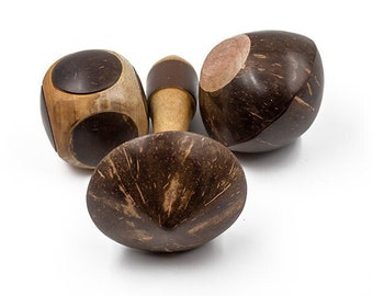 Handcrafted Mini Shakers Made from Coconut Shells | For Percussionists, Musicians & Children