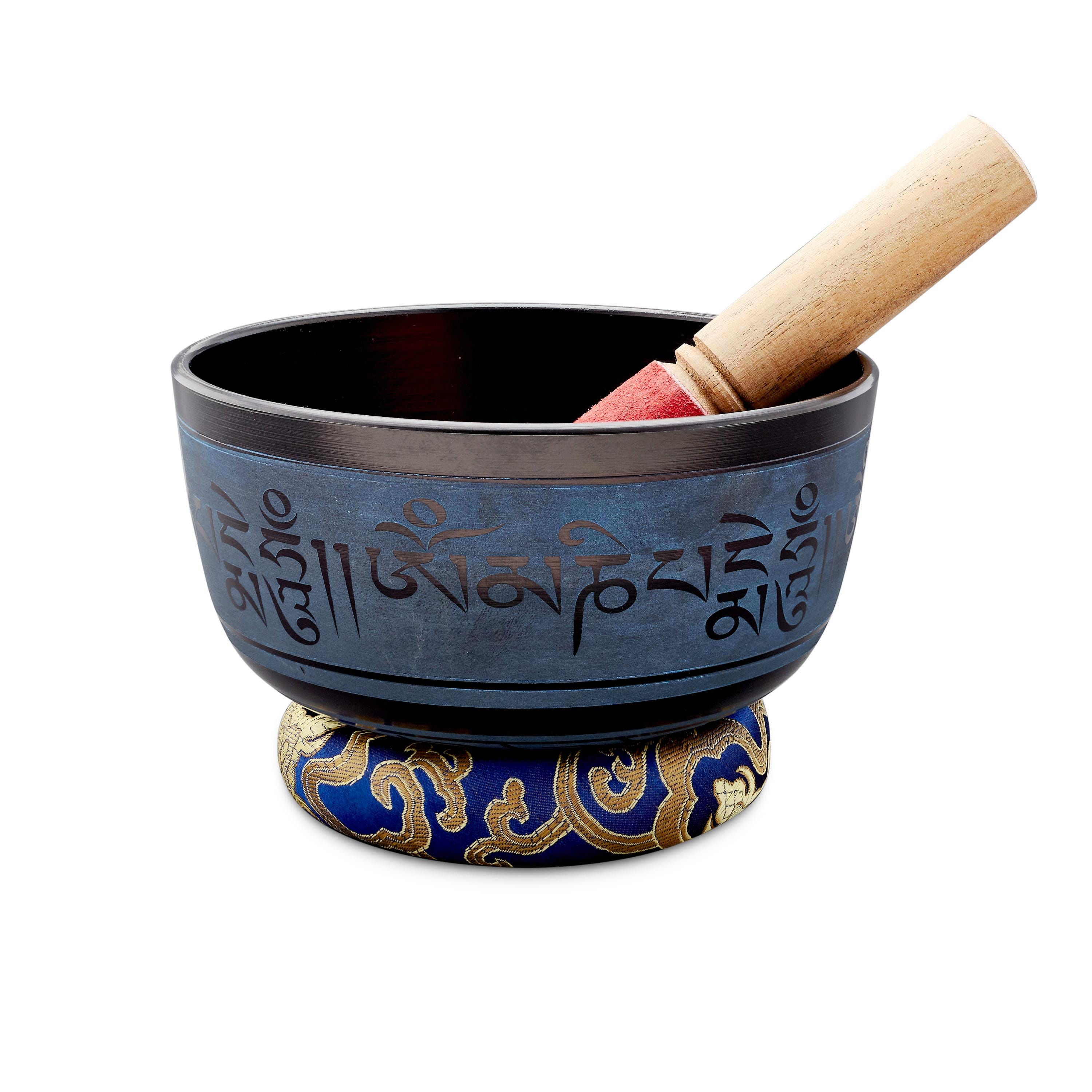 Sarveda Rustic Mantra Tibetan Singing Bowl | Hand Engraved for Yoga Practioners, Meditators & Art Collectors