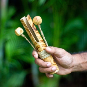 Sarveda Bamboo Castanets | Natural Musical Clacker Instrument | Musical Instrument for Kids & Percussionists