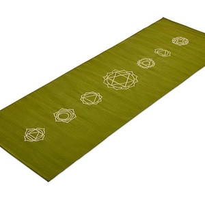 Esterilla de yoga de algodón natural con agarre de caucho natural – 7 chakras