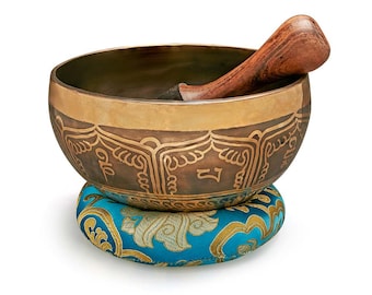 Sarveda Handmade Singing Bowl – Flower of Life | Handmade Artwork | Rich tones perfect for Sound healing and Sound therapy