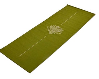 Natural Cotton Yoga Mat with Natural Rubber Grip – Handwoven Lotus for Blooming & Awakening