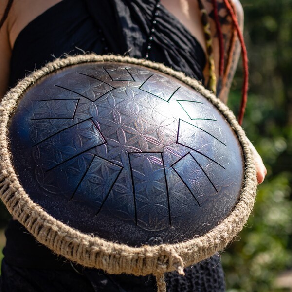 Artistically Handcrafted Anahata Steel Tongue Drums for Sound Healers, Musicians & Yogis/Meditators