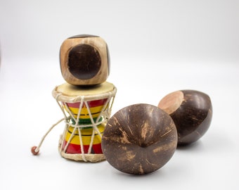 Handcrafted Mini Shakers Made from Coconut Shells | Perfect for Percussionists, Musicians & Children