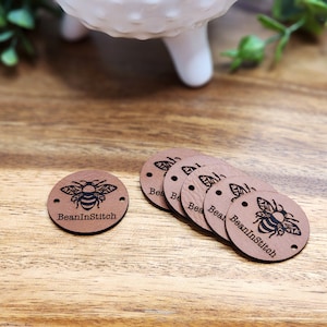 2.25x1 Rounded Handmade Tags Crochet, Tags for Handmade Items, Faux Leather  Tags, Labels for Handmade Items, 