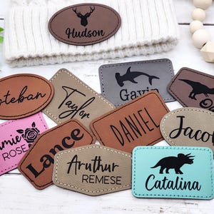 3 inch x 2 inch Aufnäher für Kinderrucksäcke, Namen Patches für Hüte, Schlüsselanhänger, Windeltasche Tag, 3 zoll x 2 zoll