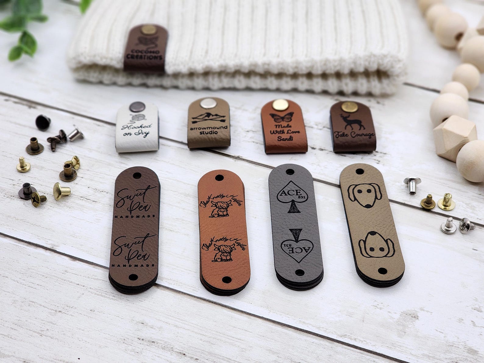 Image of Custom Leather Tags - NightOwlLaser