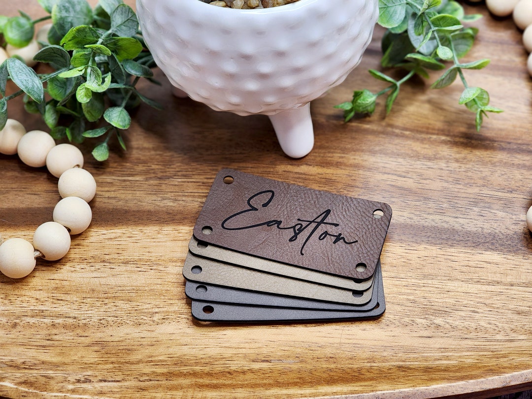 Custom Name Faux Leather Hat Patch / Personalized 3