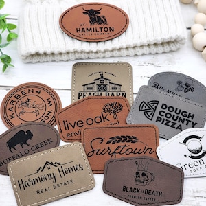 3 &quot;x 2&quot; Benutzerdefinierter Namensaufnäher, Benutzerdefinierte Aufnäher für Hüte, Aufnäher nach Maß, personalisierter Kunstleder-Beanie Aufnäher, Kunstleder-Logo-Hut Aufnäher