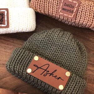 Custom Name Faux Leather Hat Patch / Personalized 3