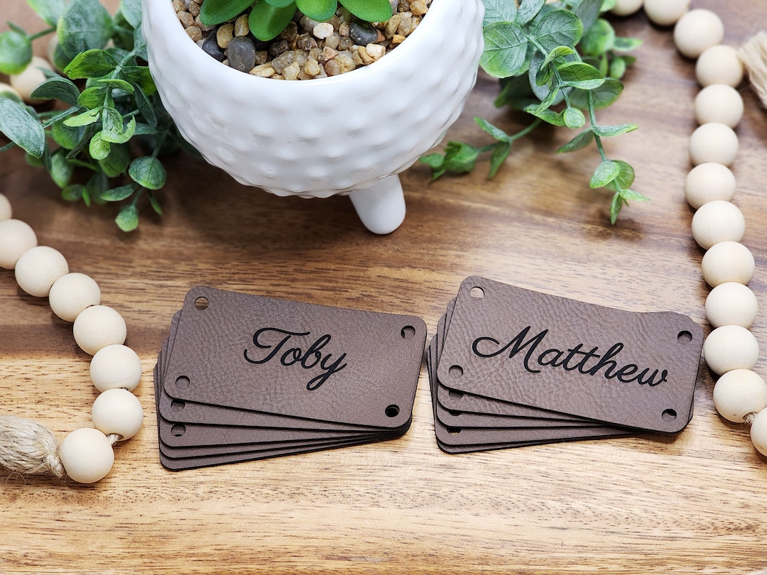 Custom Name Faux Leather Hat Patch / Personalized 3