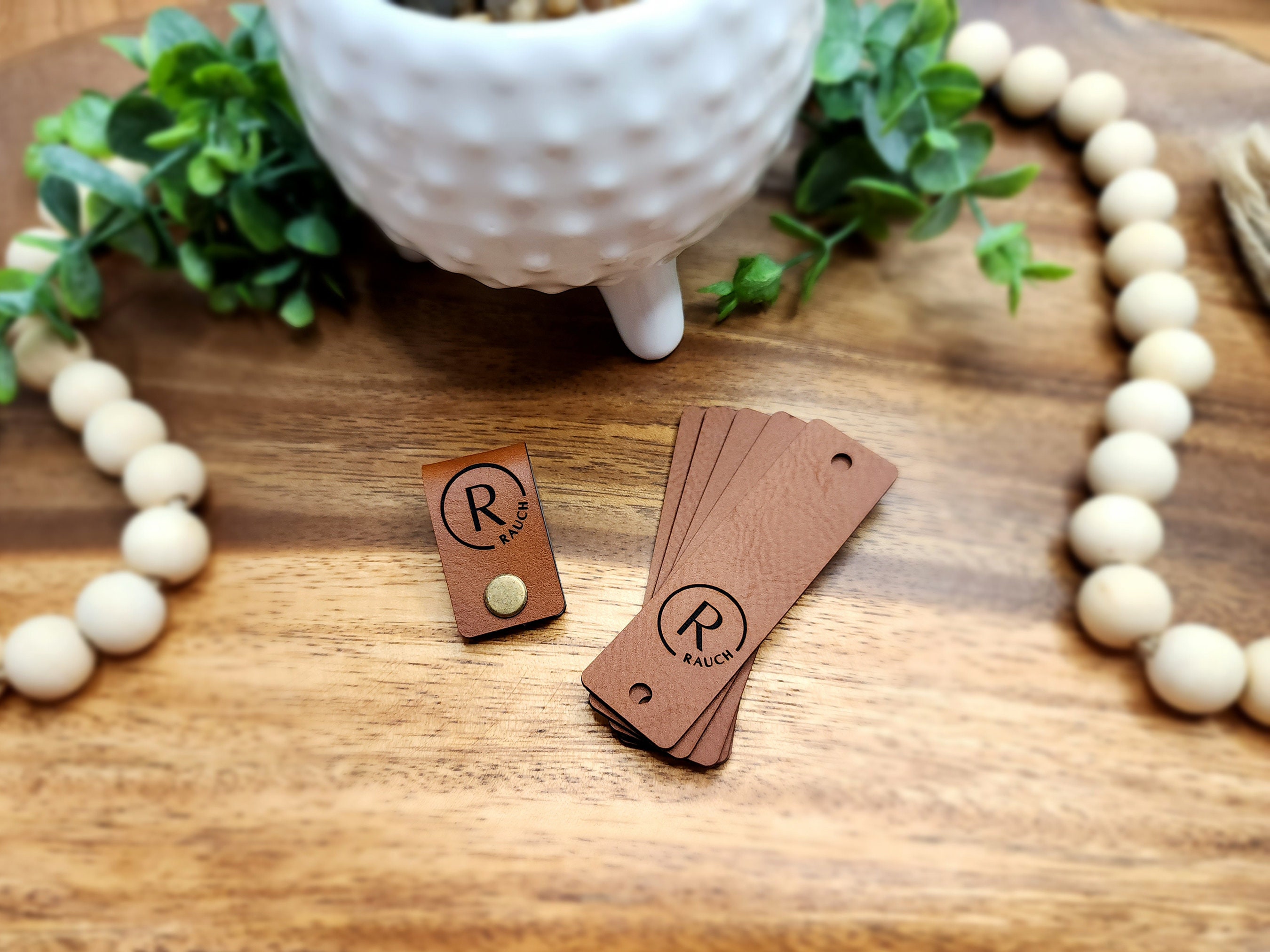 Vegan Leather Gift and Stocking Tags – Heather and Oak