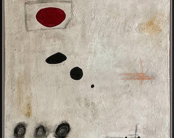 Extra large original abstract painting on canvas, Minimalist Painting, White Textured Art, Red Painting, Contemporary Art, Textured Painting
