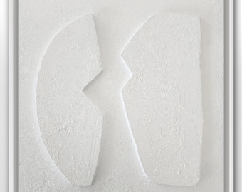 Relief Wall Art,Sculptural Wall Art,Plaster Painting,Texture 3D Wall Art,Abstract Sculptural Painting,White Wall Sculpture,Minimal Wall Art