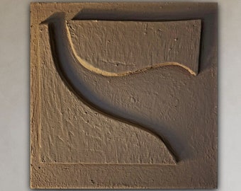 Midcentury Modern Relief Painting Texture Sculptural Geometric Wall Art Brown Wall Art Abstract 3D Wall Art Minimal Large Original Wood Art