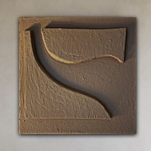 Midcentury Modern Relief Painting Texture Sculptural Geometric Wall Art Brown Wall Art Abstract 3D Wall Art Minimal Large Original Wood Art