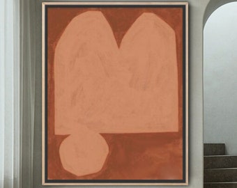 Oversized Abstract Earth Tones Paintings On Canvas Terracotta Painting Boho Wall Art Modern Painting Textured Painting for Living Room Decor