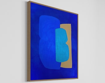 Oversize Canvas Painting Blue Painting On Canvas Abstract Modern Painting Unique Painting Living Room Wall Art Blue Minimalist Painting