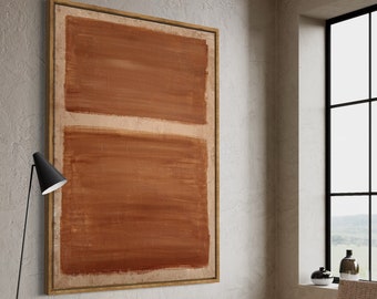 Large Brown Abstract Painting Beige Painting Texture Painting Brown Minimalist Painting Minimalist Art Mark Rothko Inspired Abstract Canvas