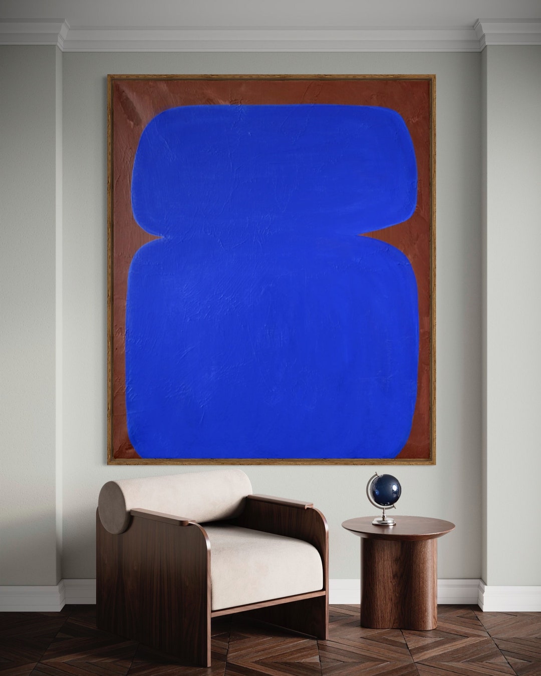 Extra Large Wall Art Abstract,blue Abstract Art,brown Painting,large